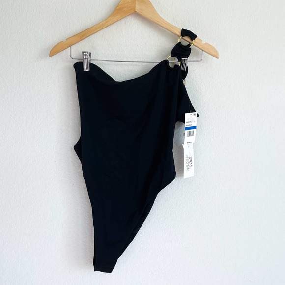 JOUES DE SABLE Sheida Black One Shoulder One Piece Swimsuit - Picture 3 of 8